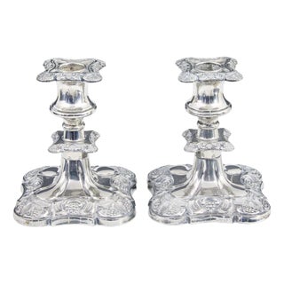 Silver-Plated Candlesticks, 1950s, Set of 2 For Sale