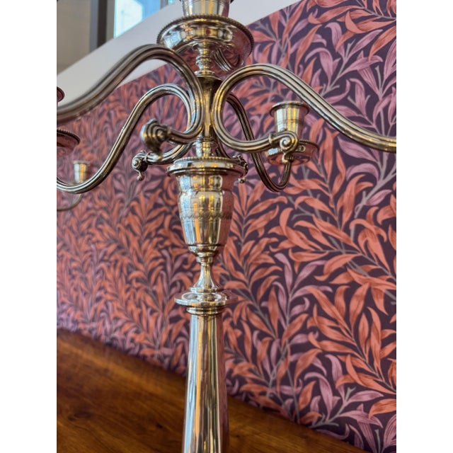 800 Silver 5-Flame Candelabras, Set of 2 For Sale - Image 4 of 7