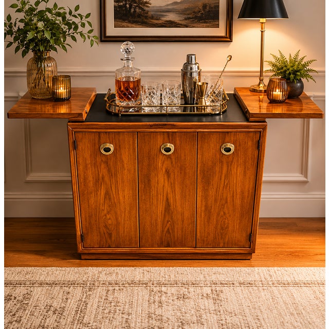 Mid-Century Drexel Expandable Rolling Bar Cart / Server, 1960s For Sale - Image 16 of 16