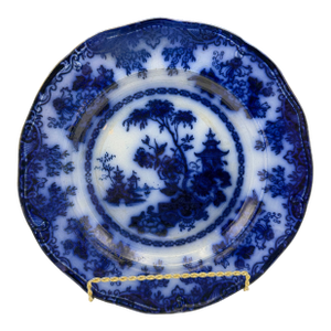 Pair of Antique Flow Blue Plates
