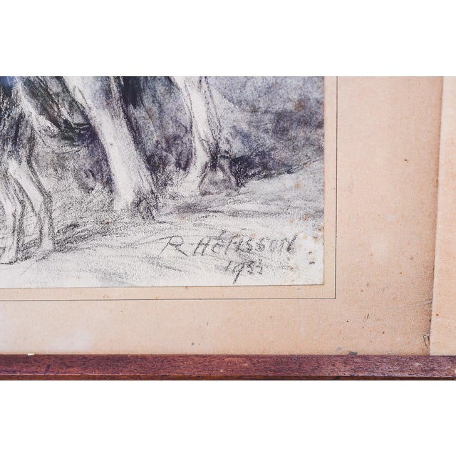 René Herisson, The Cows, 1934, Charcoal Drawing For Sale - Image 4 of 10