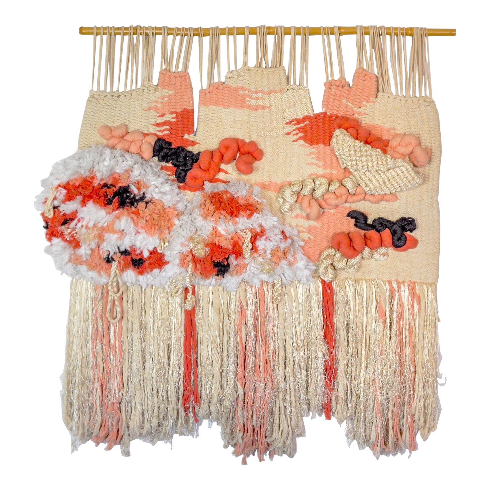 Pink Textured Macrame Wall Tapestry, Spain, 1970s | Chairish