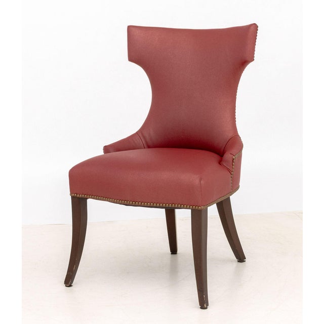 Red Contemporary Red Upholstered Chairs, Pair For Sale - Image 8 of 9