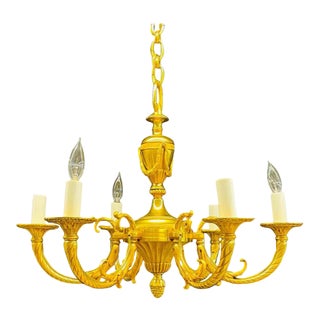 A Louis XVI Dore Bronze Chandelier For Sale