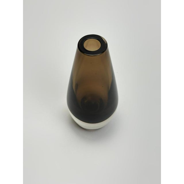 Vintage Smoked Brown Sommerso Glass Bud Vase from Strombergshyttan, 1960s For Sale - Image 4 of 10