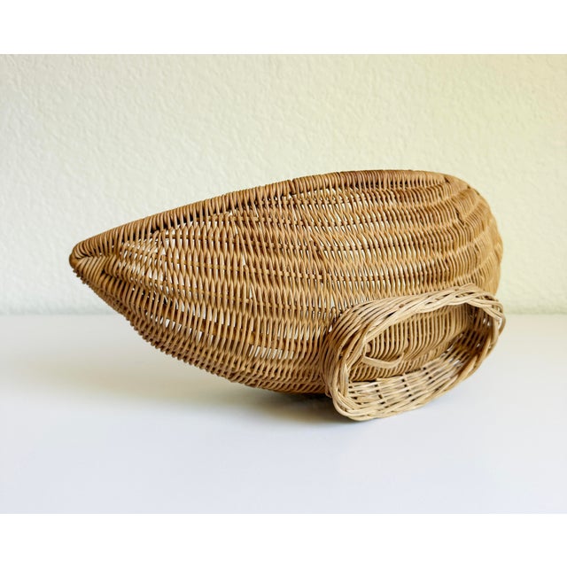 Wood 1960s Woven Wicker Canoe-Shaped Basket For Sale - Image 7 of 7