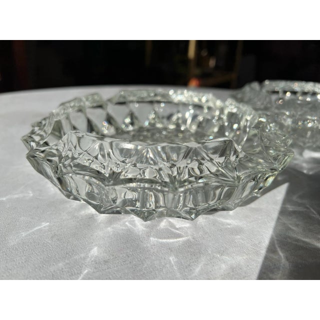 Hollywood Regency 1970s Crystal Ashtrays - a Pair For Sale - Image 3 of 7