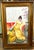 Portraiture Elegant European Portrait Wall Art – Woman in a Golden Yellow Gown With Ornate Gold Leaf Wood Frame For Sale - Image 3 of 3