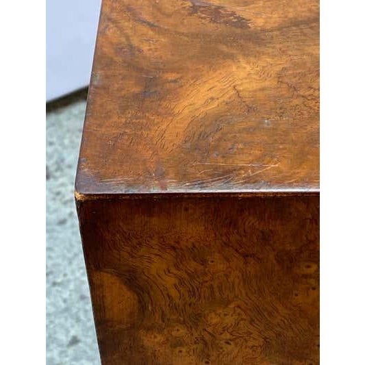 Mid-Century Modern Burled Wood Cube Table in Milo Baughman Style For Sale - Image 4 of 9