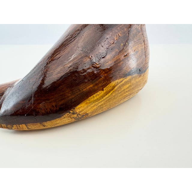 Vintage Hand-Carved Solid Wood Conch Shell Sculpture For Sale - Image 11 of 12