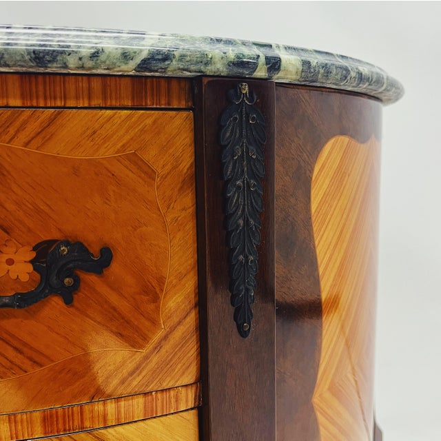 French Louis XV Mahogany Commode with Marble Top For Sale - Image 6 of 10