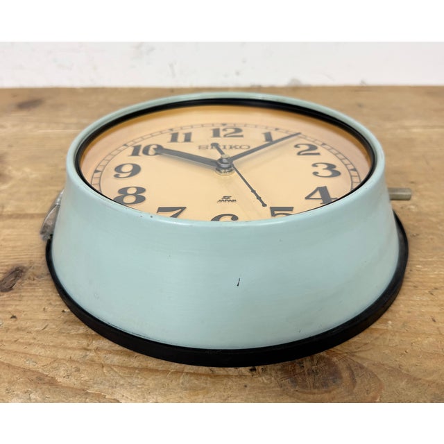 Blue Vintage Blue Ships Wall Clock from Seiko, 1970s For Sale - Image 8 of 18