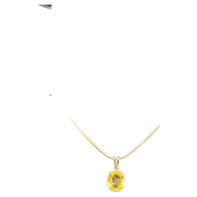 GIA Certified 5.56 Ct Natural Ceylon Yellow Sapphire Pendant Necklace white Gold For Sale - Image 15 of 18