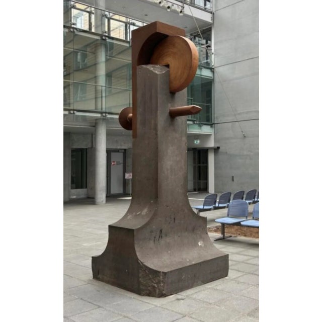 Onyx Franz Eggenschwiller (1930-2000), Postmodern Abstract Steel Sculpture, Dated For Sale - Image 8 of 9