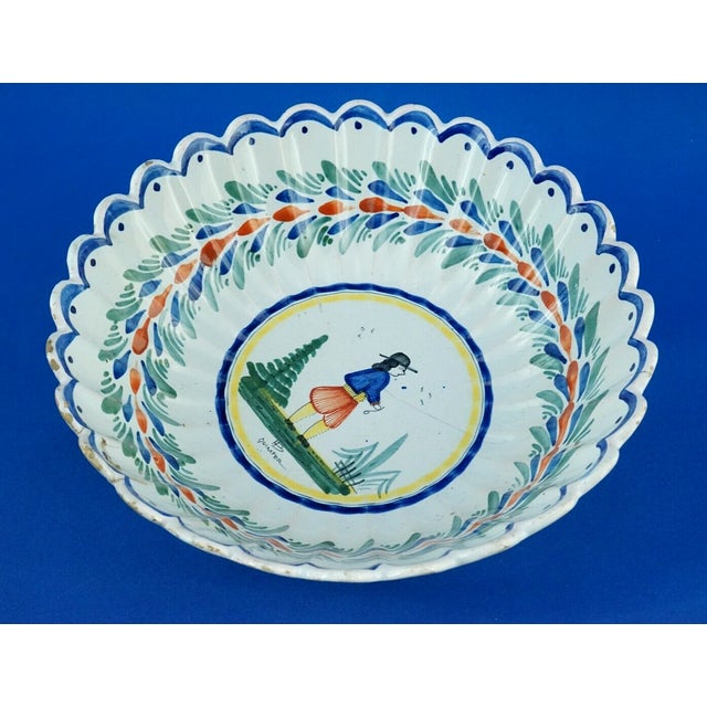 Large Antique French Ceramic Bowl by Henriot Quimper, 1800s For Sale - Image 15 of 18
