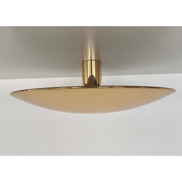 Large Flush Mount Light in Polished Brass by Florian Schulz, 1970s For Sale - Image 4 of 14