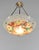 French Art Deco Pendant Light by Loys Lucha 1930s - Pink Enameled Floral Bowl For Sale - Image 4 of 13