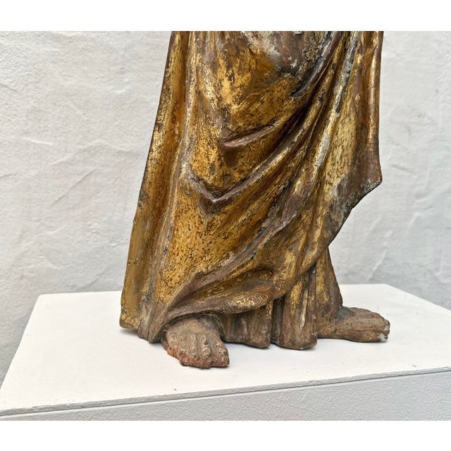 Madonna, Mother of God with Child, 18th Century, Carved Wood, Painted For Sale - Image 15 of 18