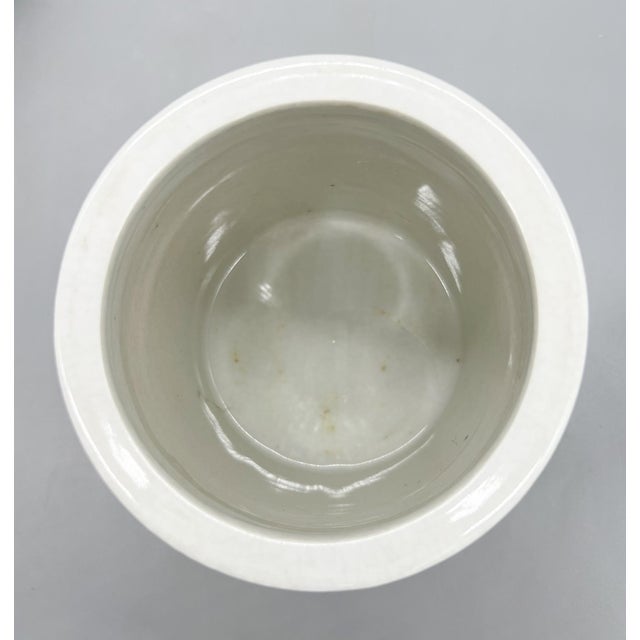 Vintage Chinese Porcelain Brush Pot With Eight Horses Motif & Calligraphy — Chinoiserie / Asian Traditional For Sale - Image 14 of 14