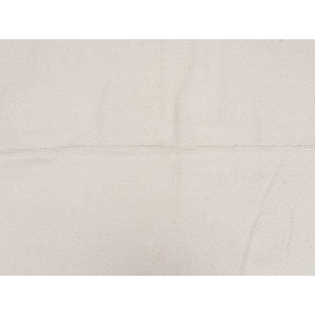 1970s Vintage Handmade Wool Cotton White Kilim Rug For Sale In San Francisco - Image 6 of 11