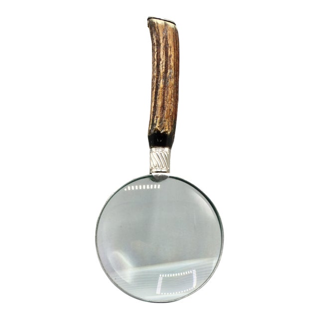 Antique Sterling Silver & Stag Horn Magnifying Glass Hallmarks For Sale