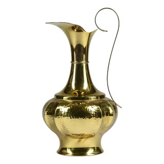 Vase in Hand-Beaten Brass by B. Bellotto, Italy, 1990 For Sale