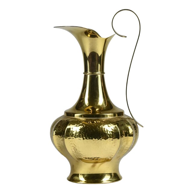 Vase in Hand-Beaten Brass by B. Bellotto, Italy, 1990 For Sale