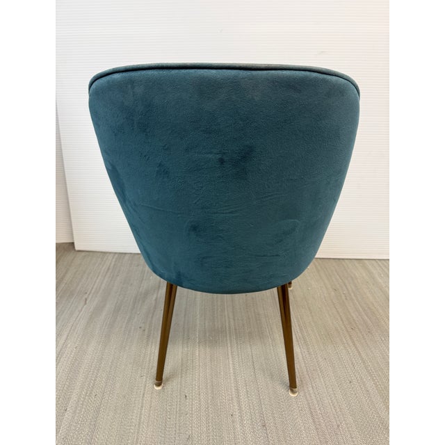 Teal West Elm Mid-Century Dining Chairs, Set of Four For Sale - Image 8 of 12