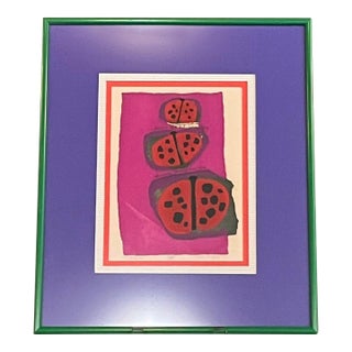 Anne Herzog 1972 Signed Print "I Dream" 7/15 Vintage Modernist Ladybug Artwork For Sale