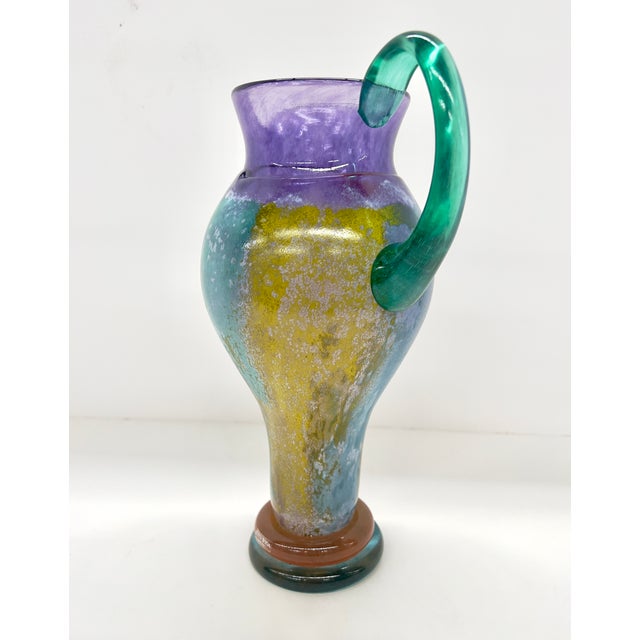 1980s Kosta Boda Can Can Collection Hand Blown Art Glass Pitcher Designed by Kjell Engman - Signed For Sale In Detroit - Image 6 of 9