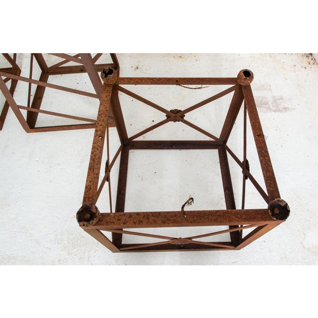 Pair of Large Classical Steel Garden Obelisks For Sale - Image 10 of 12