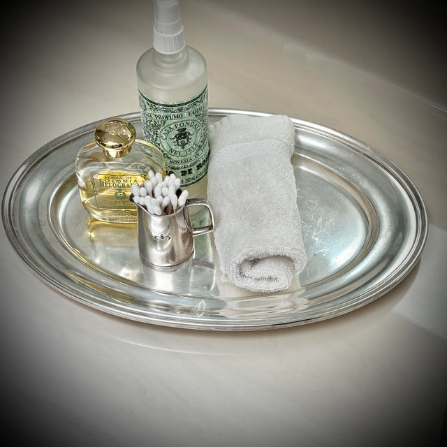 Wallace Silversmiths Vintage Hotel Silver Plated Platter Midday Club Serving Tray Wallace’s For Sale - Image 4 of 9