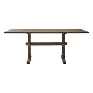 Gaspard Dark Oak and Brass Dining Table 180 by Eberhart Furniture For Sale