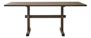 Gaspard Dark Oak and Brass Dining Table 180 by Eberhart Furniture