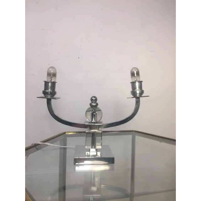 French Art Deco Lamps Attributed to Jacques Adnet - a Pair For Sale - Image 9 of 12