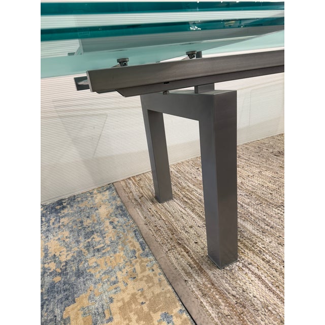 Transparent Studio Kronos for Cattelan Italia Daytona Glass Extension Dining Table For Sale - Image 8 of 12