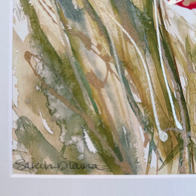 Arts & Crafts Floral Mixed Media on Paper For Sale - Image 3 of 9