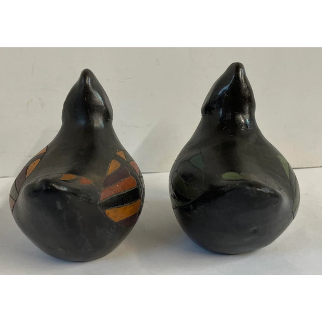 Vintage Mexican Blackware Pottery Birds - a Pair For Sale - Image 4 of 8