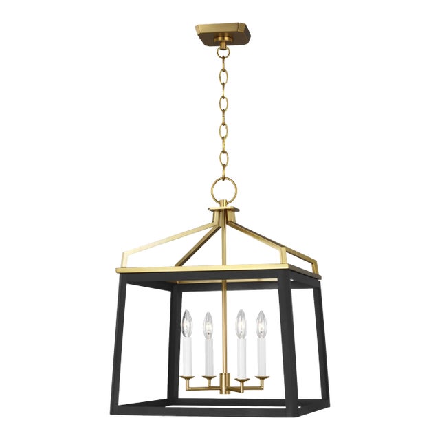 Chapman & Myers by Visual Comfort Studio Carlow Large Lantern, Midnight Black For Sale