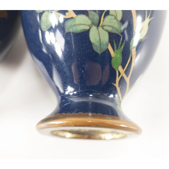 Late 19th Century Pair of Japanese Cloisonne Enamel Vases For Sale - Image 11 of 13
