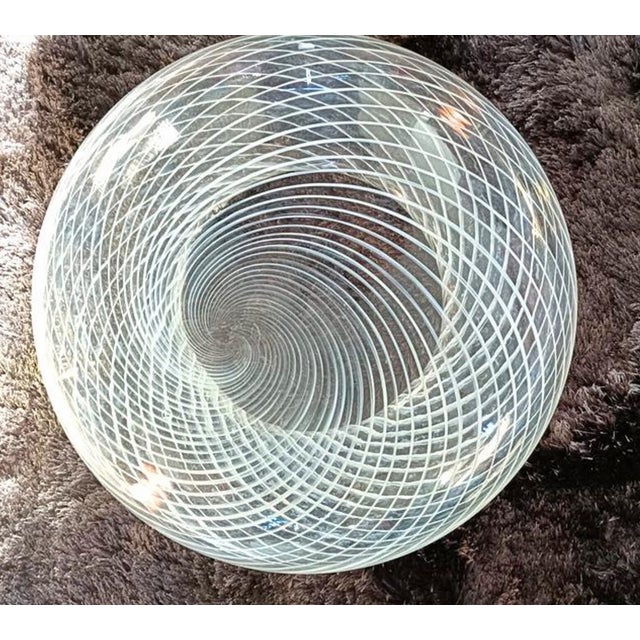 Murano Reticello Swirl Glass Ceiling Light from Venini For Sale - Image 6 of 9