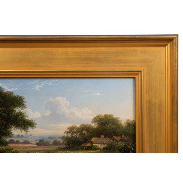 Victorian English Victorian Antique Oil Painting of a Devonshire Landscape, 19th Century For Sale - Image 3 of 18
