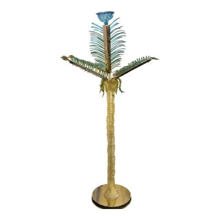 70's Vintage Palm Murano Glass Floor Lamp For Sale