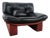 Red and Black Leather Armchair attributed to Nicoletti Salotti, 1980 For Sale