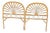 Vintage Italian Rattan Headboards, 1960s, Set of 2 For Sale