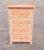 Wood Hand‑Painted Moroccan Nightstand / Orange and White Zoua9 Woodwork For Sale - Image 7 of 7