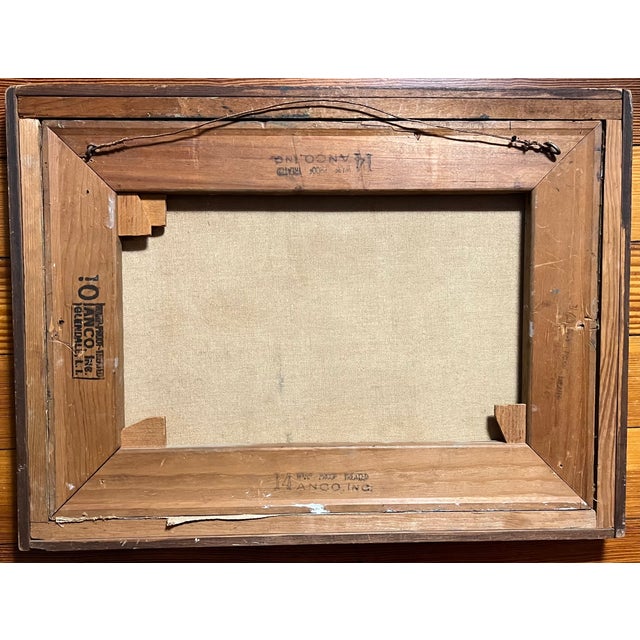 Textile Stephen Csoka (American 1897 - 1989) Mid-Century Oil Painting on Canvas of Equestrian Figures on Riding Horse Back Circa 1950 For Sale - Image 7 of 8