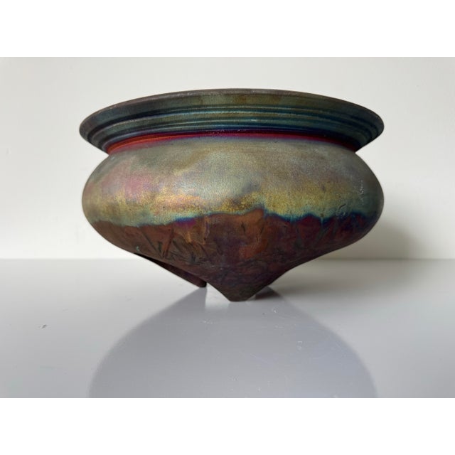 Charcoal 1980’s Vintage Art Raku Studio Pottery Vase / Vessel – Unsigned For Sale - Image 8 of 12
