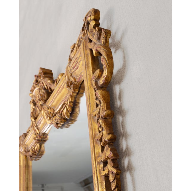Pair of 19th C. French Louis XVI Style Giltwood Mirrors 4.6 Ft For Sale - Image 15 of 18