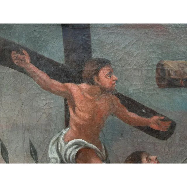 Italian School Artist, The Crucifixion, 1800s, Oil on Canvas For Sale - Image 6 of 8